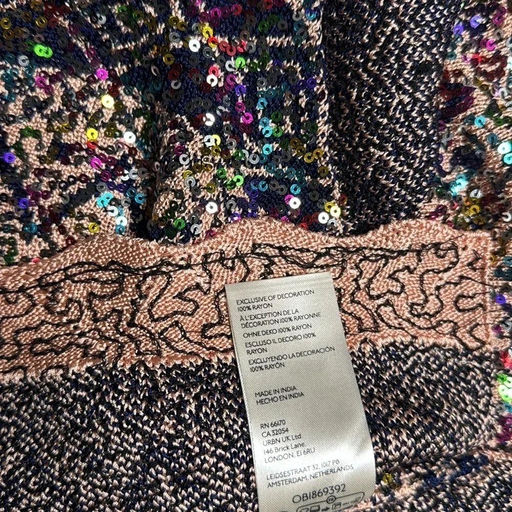 Free People Twilight Rose Combo Tank Sequin Crop Camisole in Pink and Blue - Picture 7 of 9
